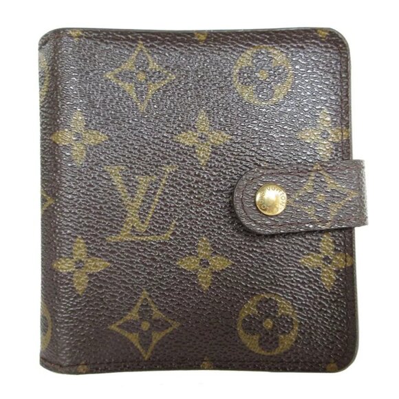 Auth LOUIS VUITTON Monogram Compact Zip Bifold Wallet Brown - Picture 1 of 11
